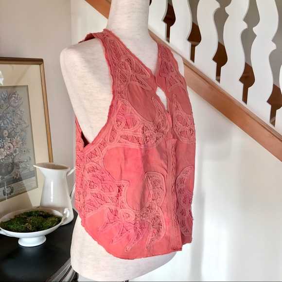 Free People | Romantic Boho Battenberg Lace Vest - Picture 4 of 8